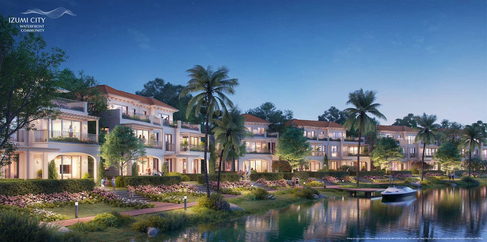 Phối cảnh biệt thự đơn lập ven kênh Izumi Canaria