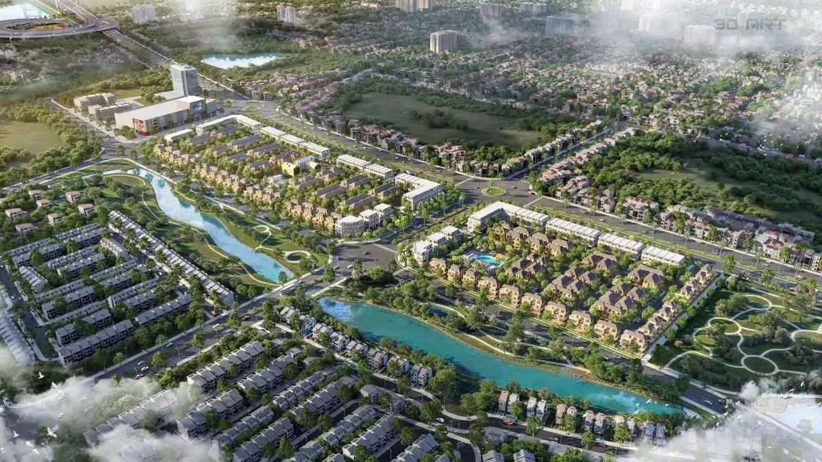 Nhà thấp tầng dọc kênh đào Izumi City