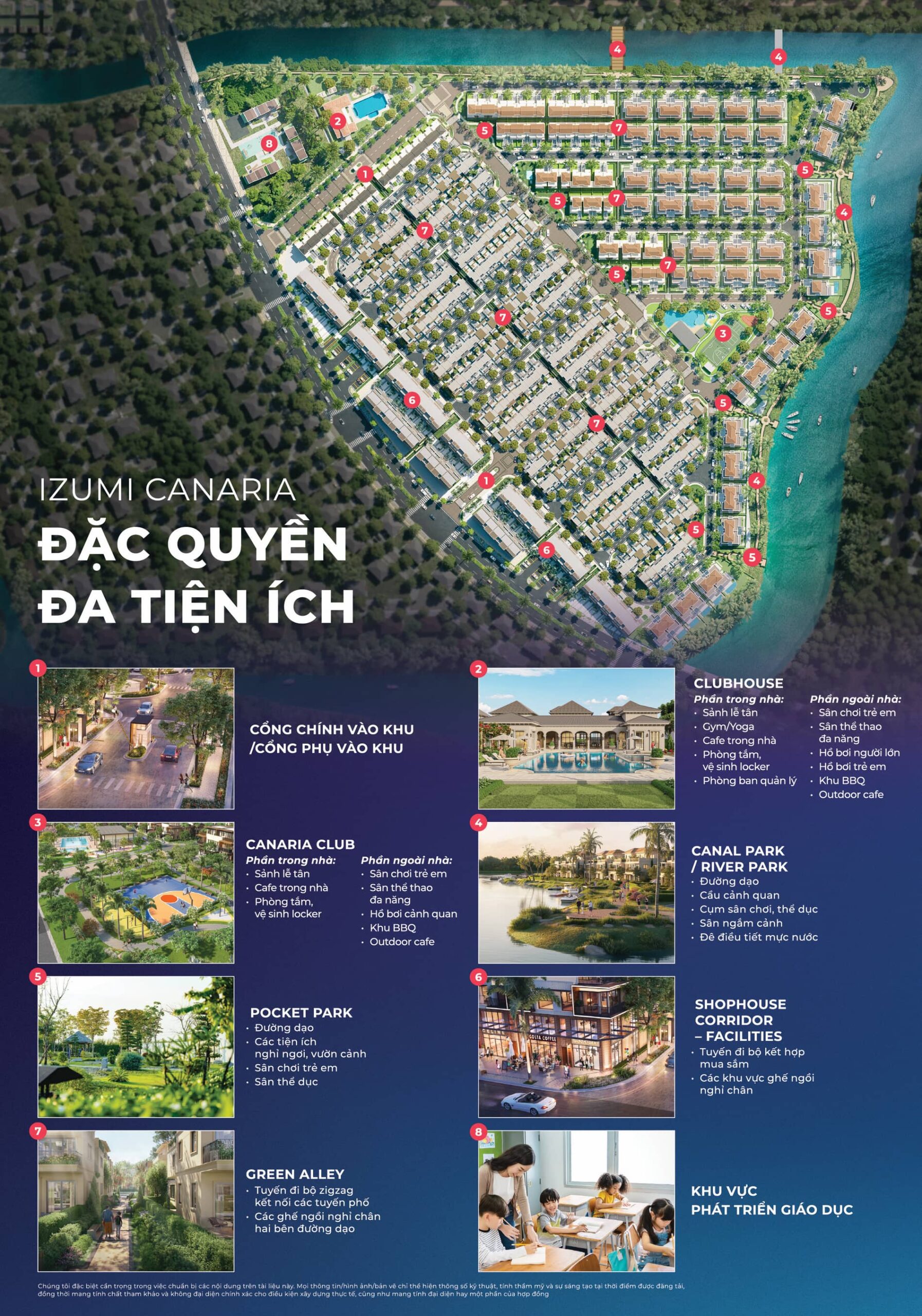 Sơ đồ tiện ích phân khu Izumi Canaria