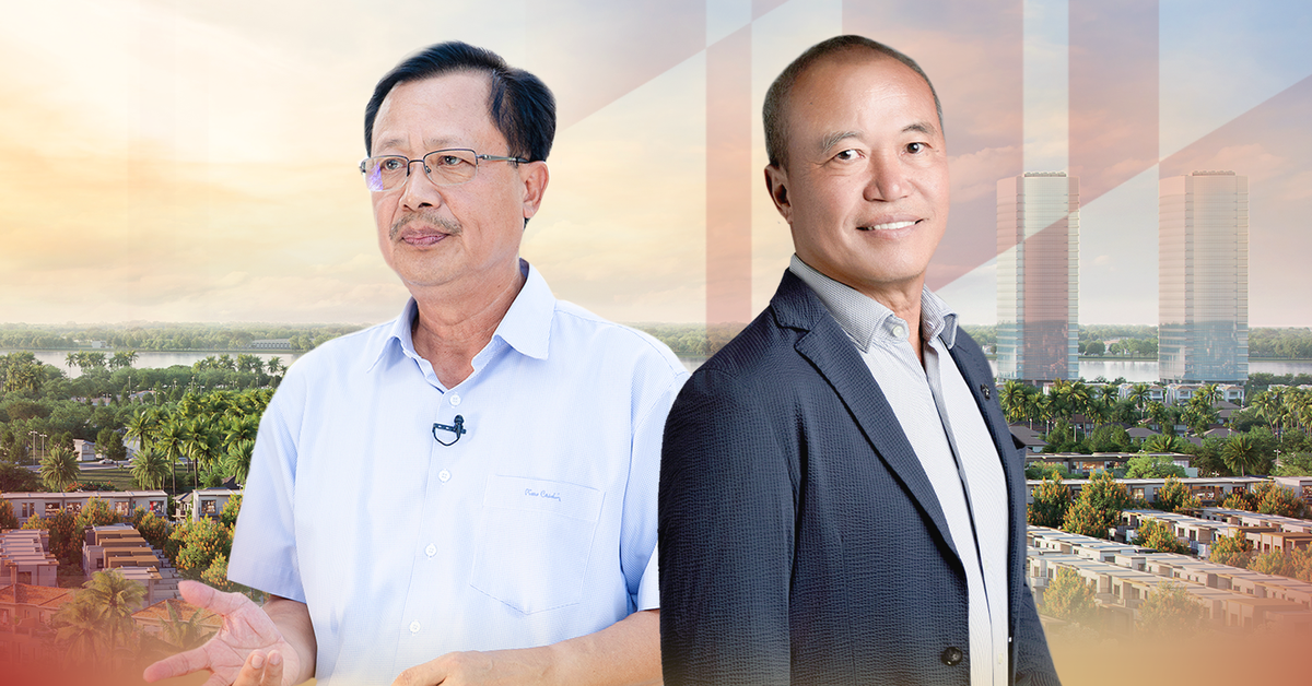 Lãnh đạo Tập đoàn Nam Long trên nền phối cảnh khu đô thị